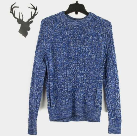 GAP Cable Crew Blue Knit Sweater - Picture 5 of 6